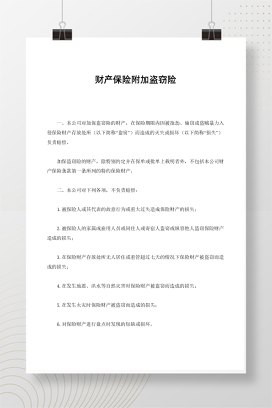 财产保险附加盗窃险