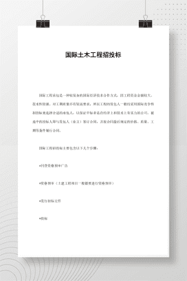 国际土木工程招投标