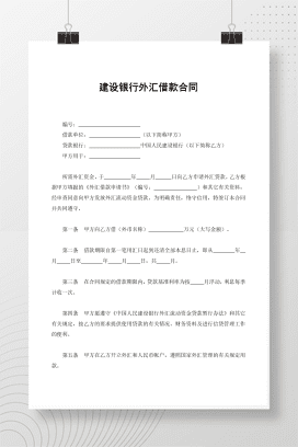 建设银行外汇借款合同（2）